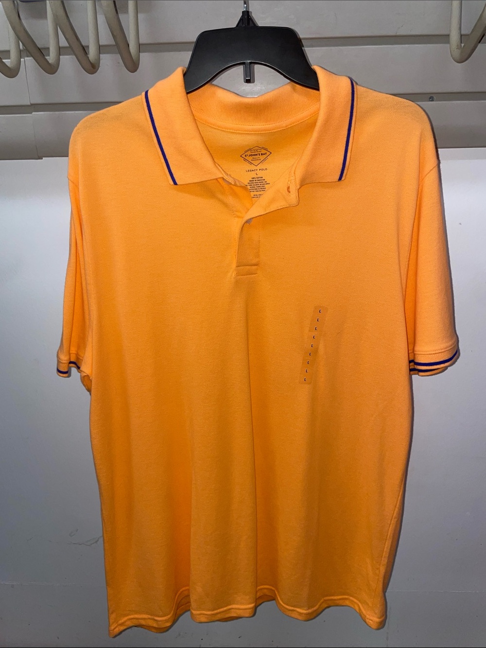 St. John's Bay Orange Polo with Navy Trim